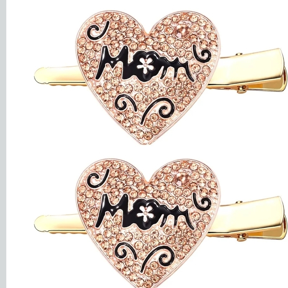 Sparkly Rhinestone Mom / Mama Hair Clips - Picture 3 of 5